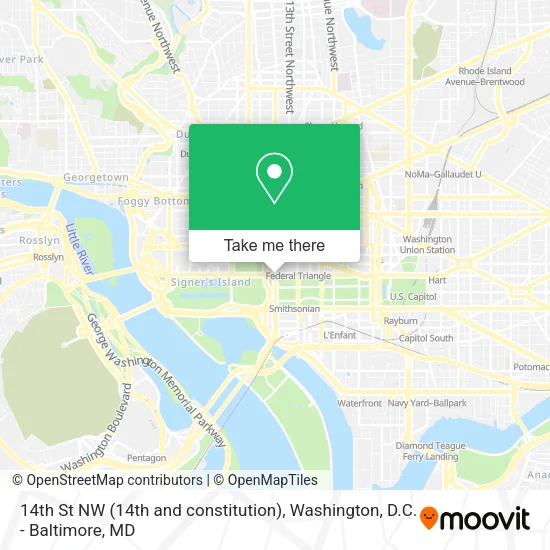 Mapa de 14th St NW (14th and constitution)