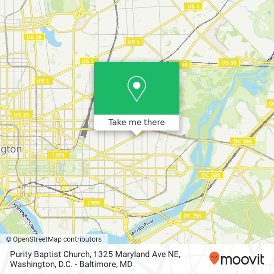 Purity Baptist Church, 1325 Maryland Ave NE map