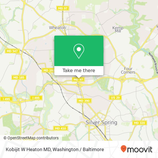 Mapa de Kobijit W Heaton MD, 9801 Georgia Ave