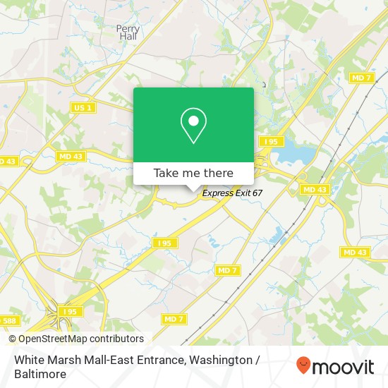 Mapa de White Marsh Mall-East Entrance