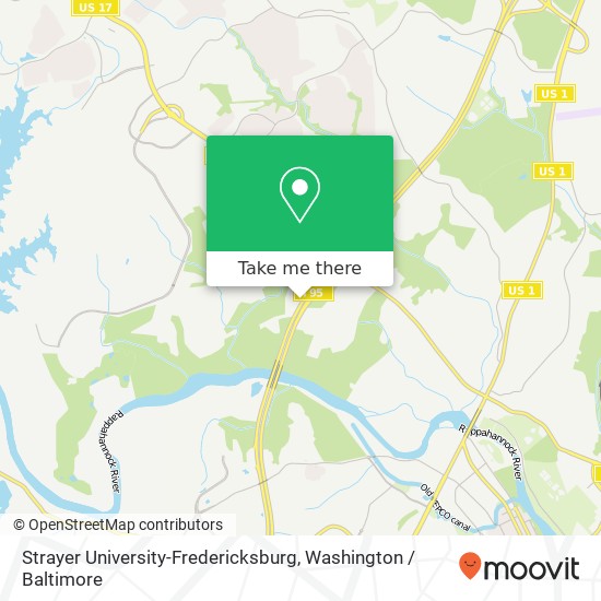 Mapa de Strayer University-Fredericksburg, 150 Riverside Pkwy