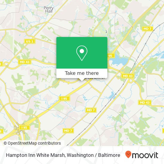 Mapa de Hampton Inn White Marsh, 8225 Town Center Dr