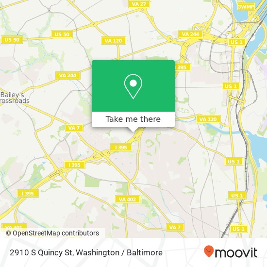 Mapa de 2910 S Quincy St, Arlington, VA 22206