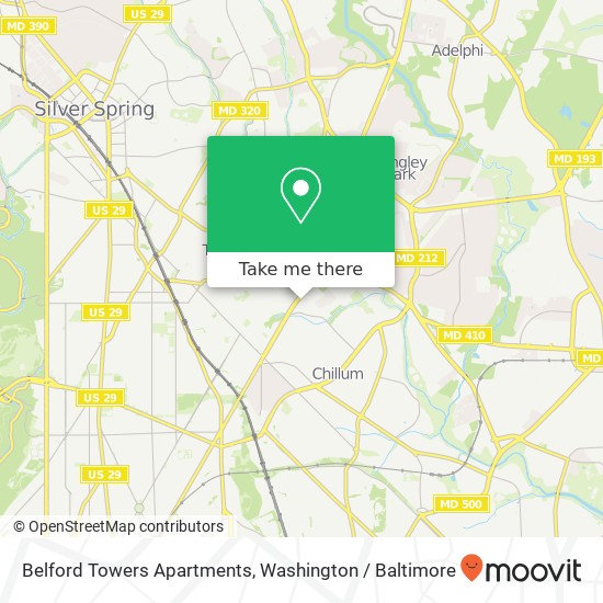 Mapa de Belford Towers Apartments, 6733 New Hampshire Ave