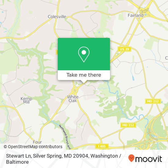 Mapa de Stewart Ln, Silver Spring, MD 20904