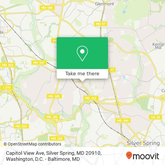 Mapa de Capitol View Ave, Silver Spring, MD 20910