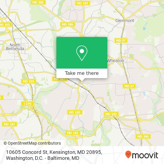 Mapa de 10605 Concord St, Kensington, MD 20895