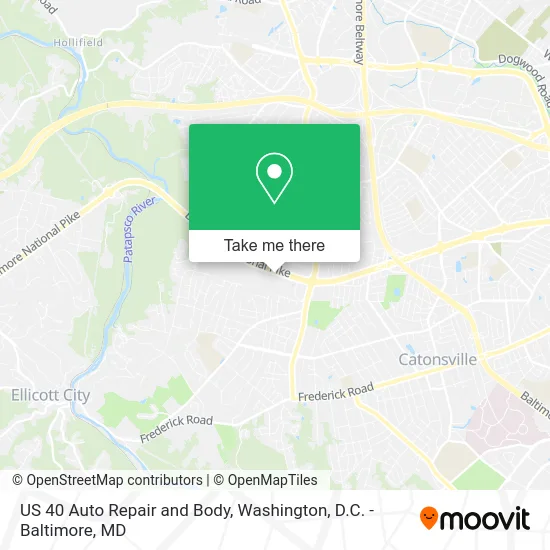 US 40 Auto Repair and Body map