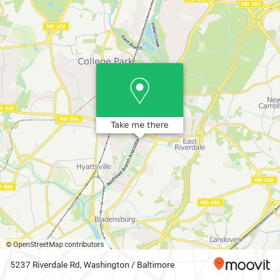 Mapa de 5237 Riverdale Rd, Riverdale, MD 20737