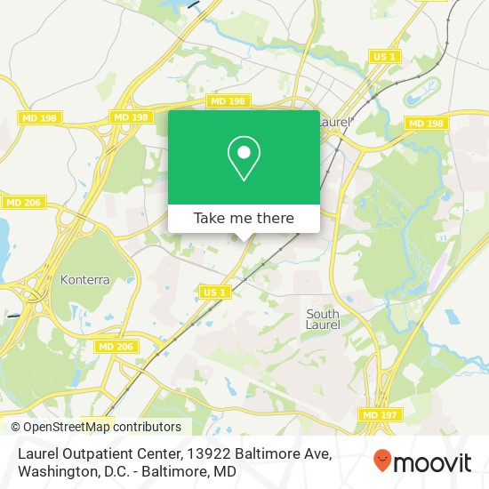 Laurel Outpatient Center, 13922 Baltimore Ave map