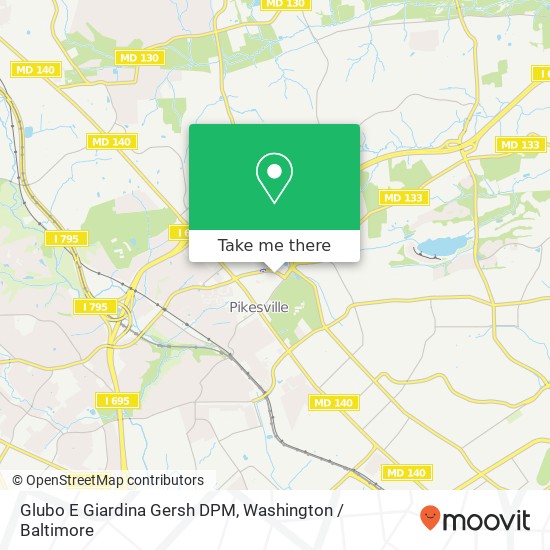 Mapa de Glubo E Giardina Gersh DPM, 3635 Old Court Rd