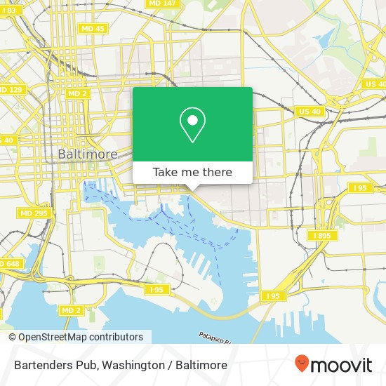 Mapa de Bartenders Pub, 2218 Boston St