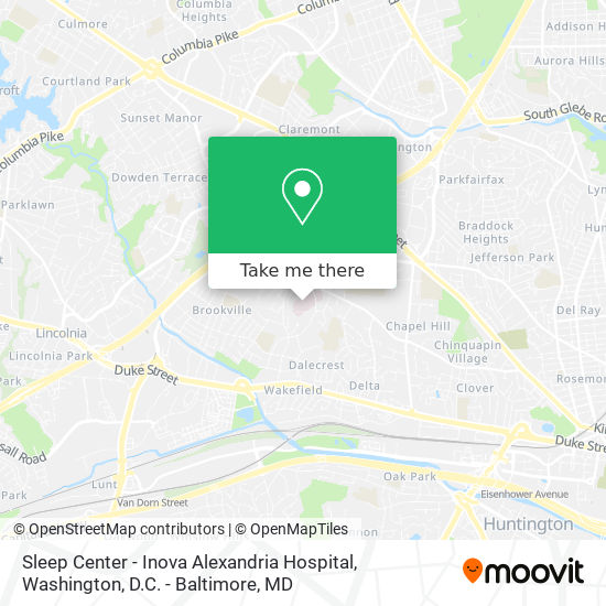 Mapa de Sleep Center - Inova Alexandria Hospital