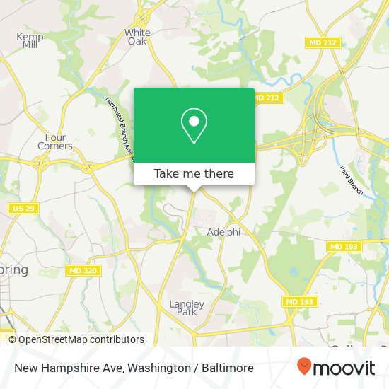 Mapa de New Hampshire Ave, Silver Spring, MD 20903