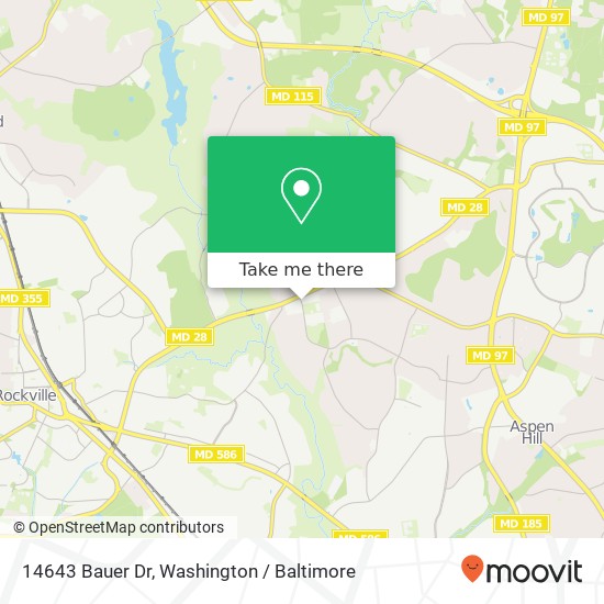 Mapa de 14643 Bauer Dr, Rockville, MD 20853