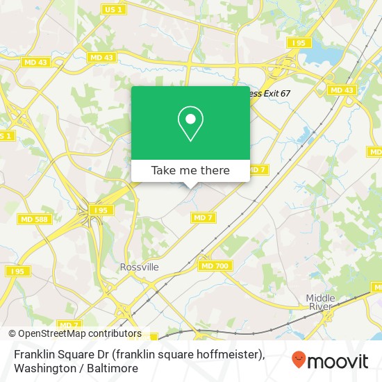 Mapa de Franklin Square Dr (franklin square hoffmeister), Rosedale, MD 21237