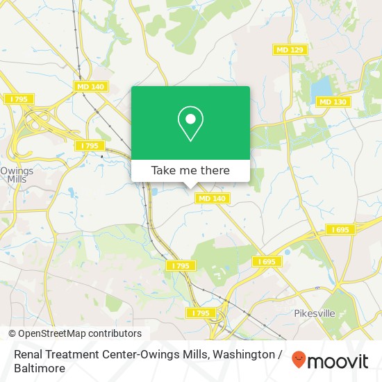 Renal Treatment Center-Owings Mills, 10 Crossroads Dr map