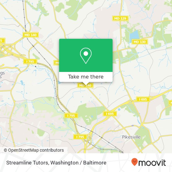 Mapa de Streamline Tutors, 9133 Reisterstown Rd