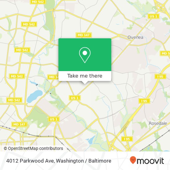 Mapa de 4012 Parkwood Ave, Baltimore, MD 21206