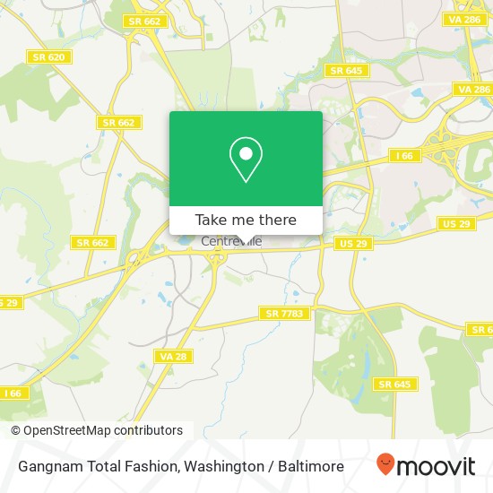Mapa de Gangnam Total Fashion, 13830 Lee Hwy
