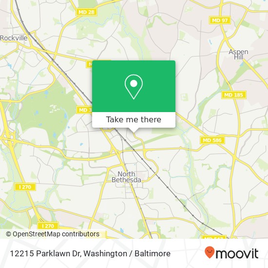 Mapa de 12215 Parklawn Dr, Rockville, MD 20852