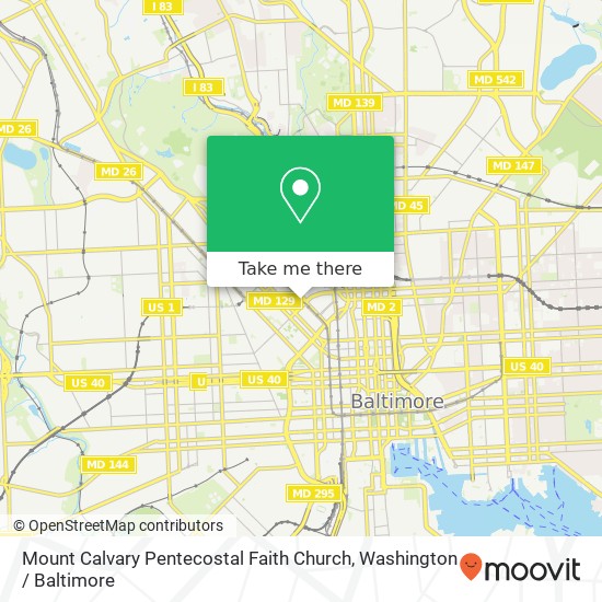 Mount Calvary Pentecostal Faith Church, 1204 Eutaw Pl map