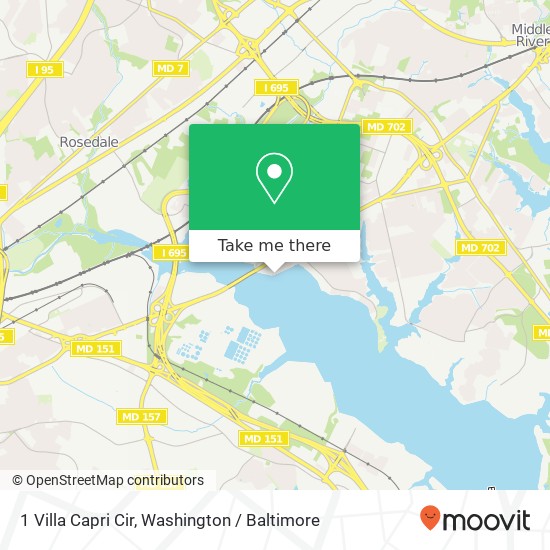 Mapa de 1 Villa Capri Cir, Essex, MD 21221