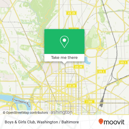 Mapa de Boys & Girls Club, 2500 14th St NW