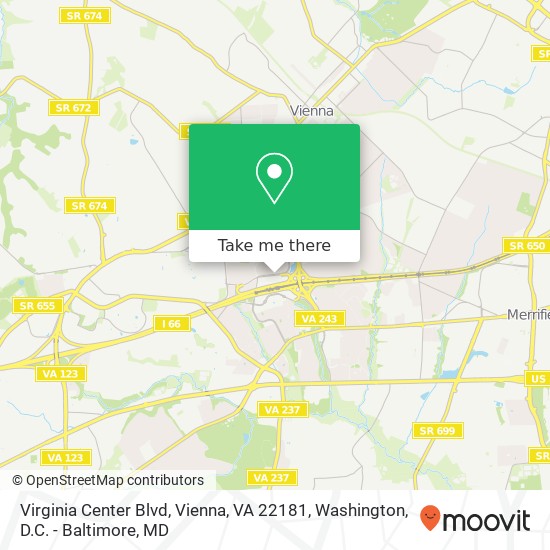 Mapa de Virginia Center Blvd, Vienna, VA 22181
