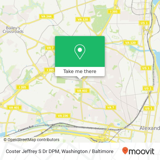 Mapa de Coster Jeffrey S Dr DPM, 3543 W Braddock Rd