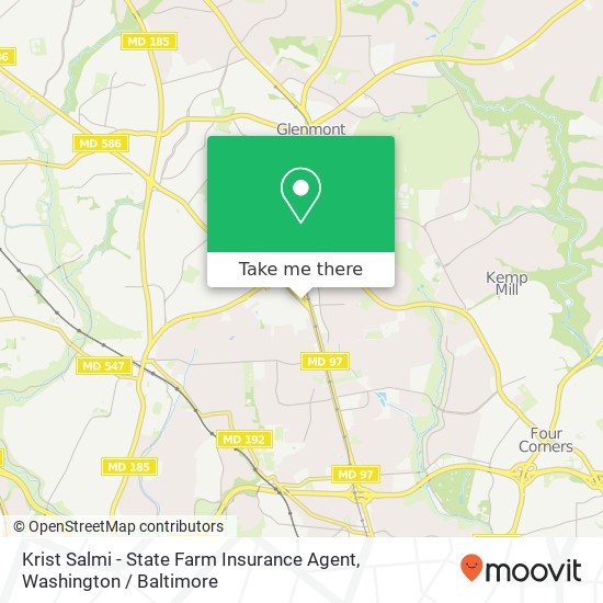 Mapa de Krist Salmi - State Farm Insurance Agent, 11002 Veirs Mill Rd