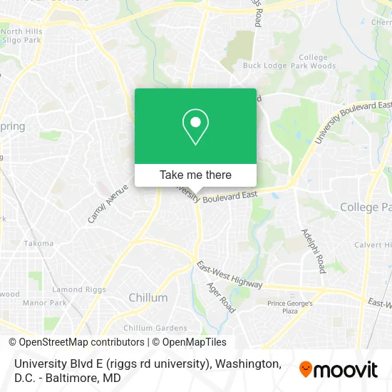 Mapa de University Blvd E (riggs rd university)