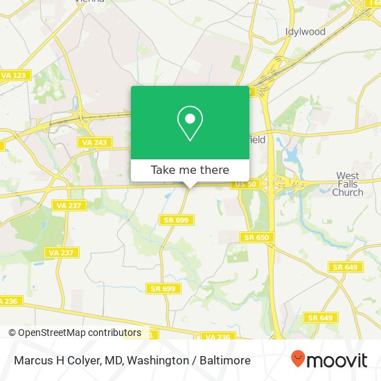 Mapa de Marcus H Colyer, MD, 8505 Arlington Blvd