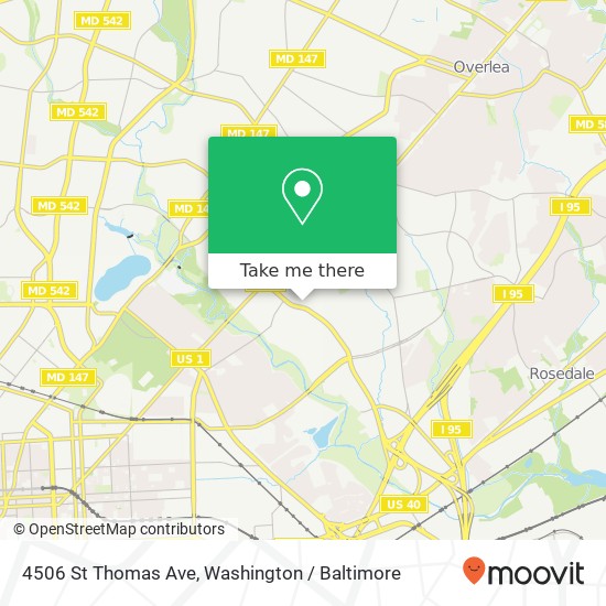 Mapa de 4506 St Thomas Ave, Baltimore, MD 21206