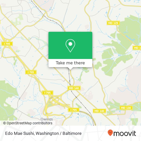 Mapa de Edo Mae Sushi, 10995 Owings Mills Blvd