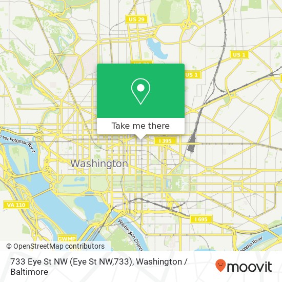 Mapa de 733 Eye St NW (Eye St NW,733), Washington, DC 20001