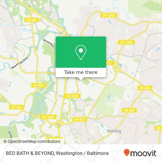 BED BATH & BEYOND, 45575 Dulles Eastern Plz map