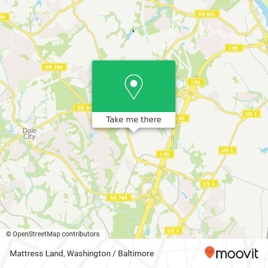 Mapa de Mattress Land, 2709 Potomac Mills Cir