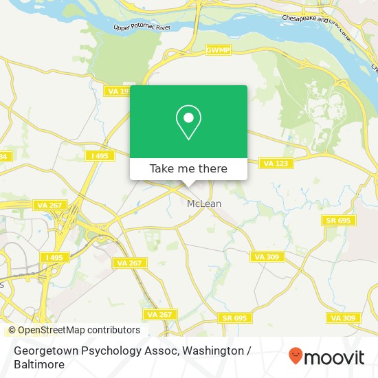 Mapa de Georgetown Psychology Assoc, 6862 Elm St