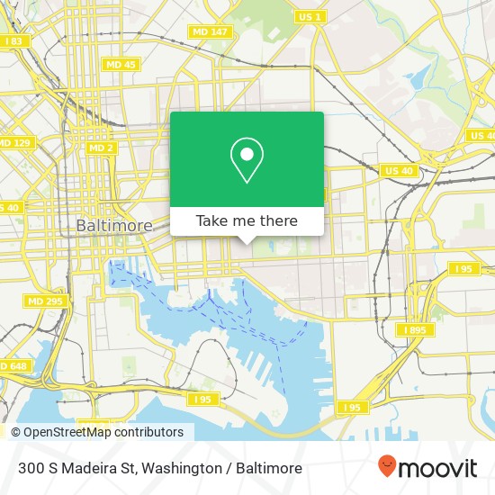 Mapa de 300 S Madeira St, Baltimore, MD 21231