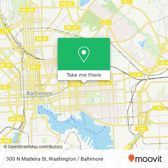 Mapa de 300 N Madeira St, Baltimore, MD 21231