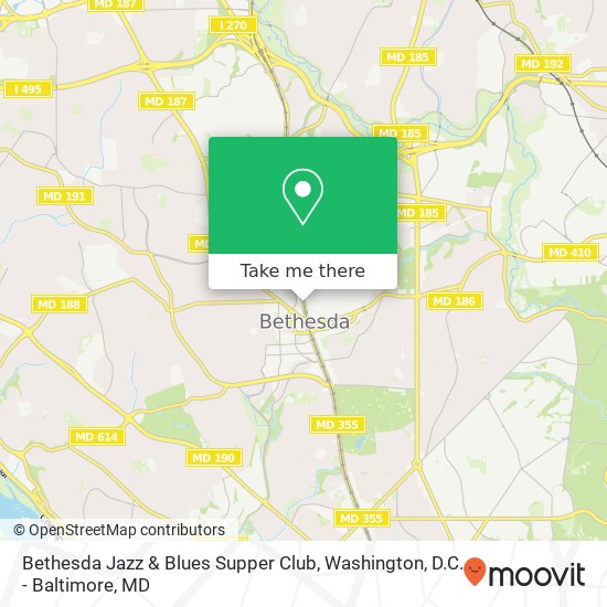 Mapa de Bethesda Jazz & Blues Supper Club