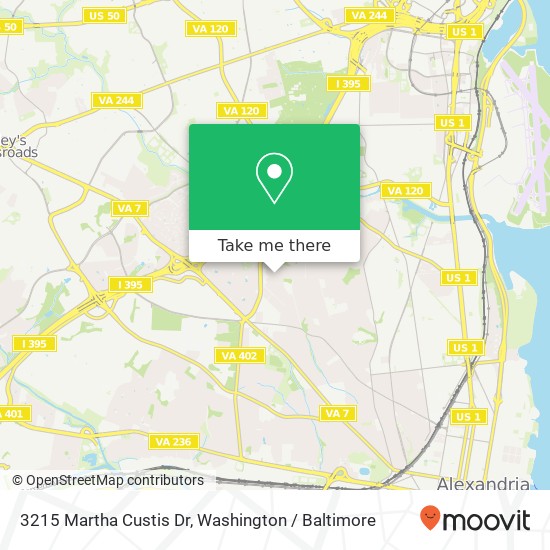 3215 Martha Custis Dr, Alexandria, VA 22302 map