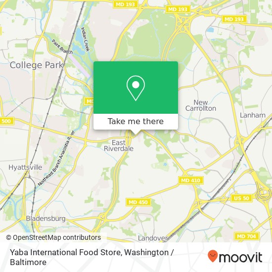 Mapa de Yaba International Food Store, 6625 Riverdale Rd