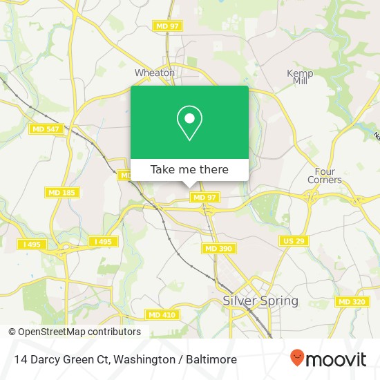 Mapa de 14 Darcy Green Ct, Silver Spring, MD 20910