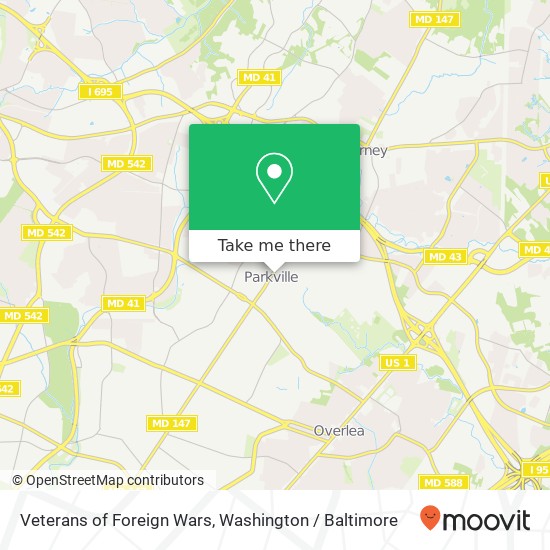 Mapa de Veterans of Foreign Wars, 8123 Harford Rd