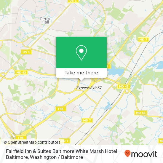 Fairfield Inn & Suites Baltimore White Marsh Hotel Baltimore, 8477 Cordon Way map