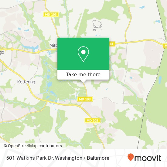 Mapa de 501 Watkins Park Dr, Upper Marlboro, MD 20774