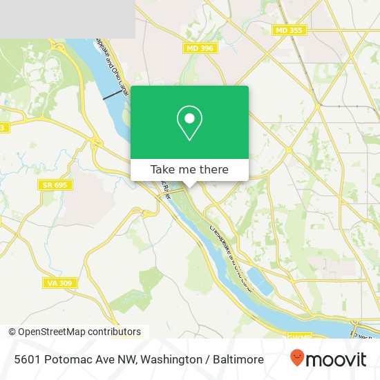 Mapa de 5601 Potomac Ave NW, Washington, DC 20016