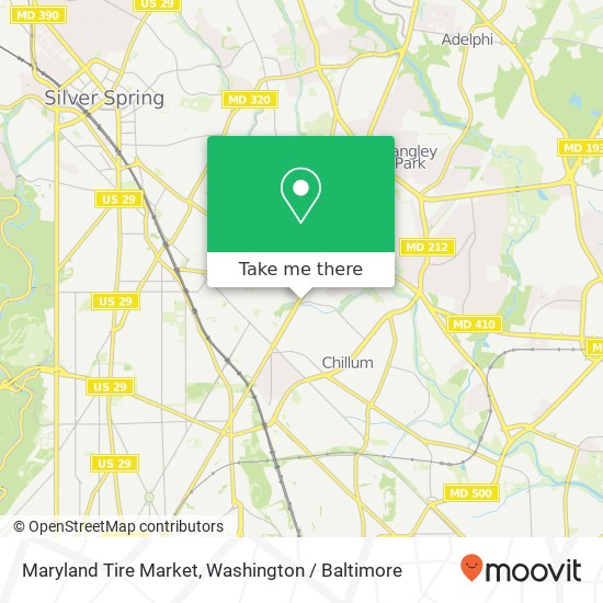 Mapa de Maryland Tire Market, 6701 New Hampshire Ave